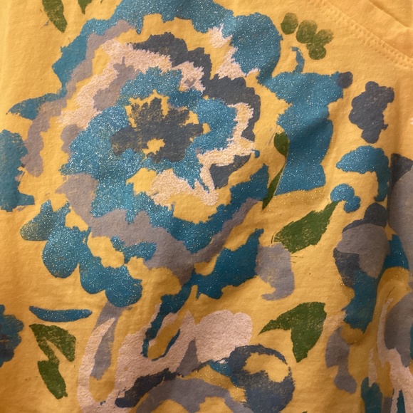 Women’s Hanes JMS Just My Size Flower Sparkly Short Sleeve Tee Shirt 1X - Picture 2 of 6